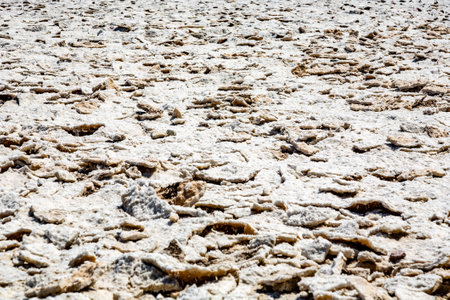 area of salt plates in the middle of death valley, called Devil's Golfe Course, Gas is coming from undergroundの写真素材