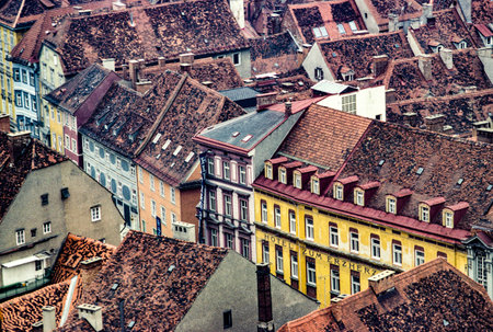 Graz, Austria - December 5, 2021: view to old town of Graz, Austriaのeditorial素材