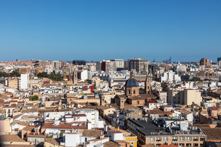 Scenic panoramic skyline of Valencia, Spain