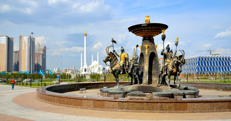 New Square "Kazak Eli" in Astana cityのeditorial素材