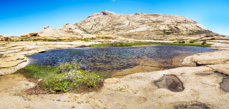 Bectau-ata - a mountainous area in the middle of the Kazakh steppe.の写真素材