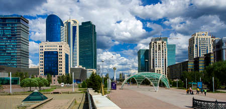 Central bulval in Nur-Sultan (Astana). Kazakhstan. The photo was taken 17.05.2020のeditorial素材