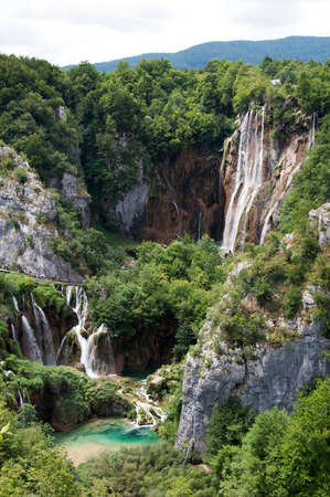 Waterfalls, Plitvice Lakes National Park, Croatiaの写真素材