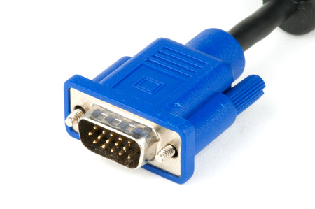Photo of a male VGA cable connectorの写真素材