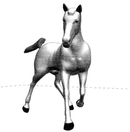 pencil figure of horseの写真素材