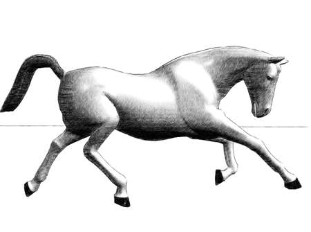pencil figure of horseの写真素材