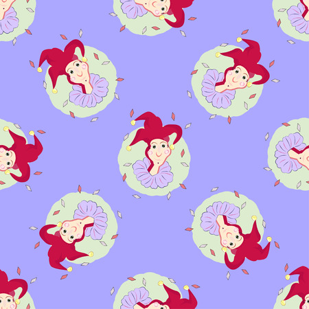 Seamless background with joker. Pattern. The vector image.のイラスト素材