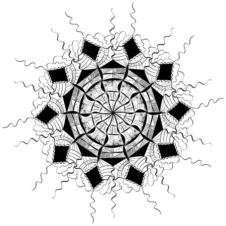 Attractive Ethnic pattern of geometric shapes. Vector imageのイラスト素材
