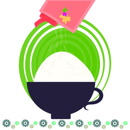 Ingredient for baking. White flourのイラスト素材