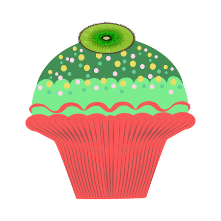 Vector illustration. Sweet muffin for dessert. Children's Partyのイラスト素材