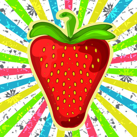 Strawberry. Berry on grunge backgroundのイラスト素材