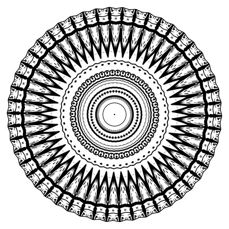 Flower Mandalas. Vintage decorative elements. Oriental pattern, vector illustration. Hand drawn background. Islam, Arabic, Indian ottoman motifsのイラスト素材