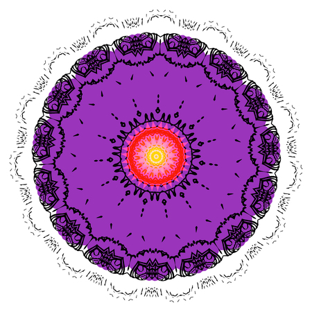 Colorful kaleidoscope pattern. Decorative ornament. Geometric design element. Vector colorful mosaic. Abstract vector flower.のイラスト素材