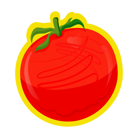 Tomato. Object isolated on white background. Stickerのイラスト素材