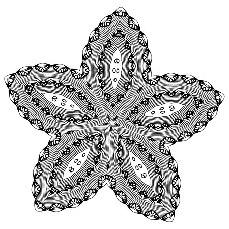 Black and white abstract pattern, mandala.のイラスト素材