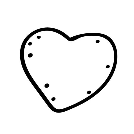 Doodle heart. Vector image of a heart - a symbol of love. Coloring page or book, antistress, hobby. - Vector. Vector illustrationのイラスト素材