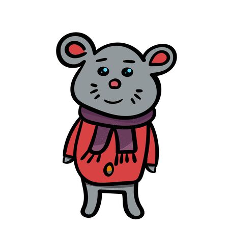 Rat or mouse illustrations. Symbol of the New Year 2020.のイラスト素材