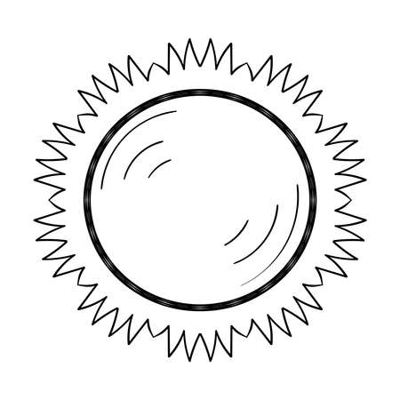 Sun with Rays Coloring Page or Bookのイラスト素材