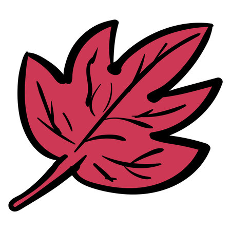 Leaf in Autumn in September, October and November Vector Cartoon Illustrationのイラスト素材