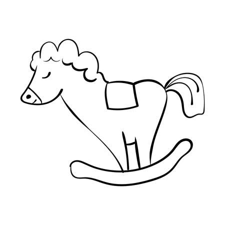 Christmas Toy Horse Hand Drawn Object Vectorのイラスト素材