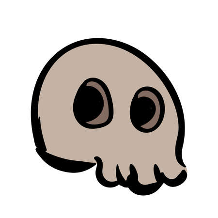 Skeleton Skull Image of Head Bones Illustration Vectorのイラスト素材