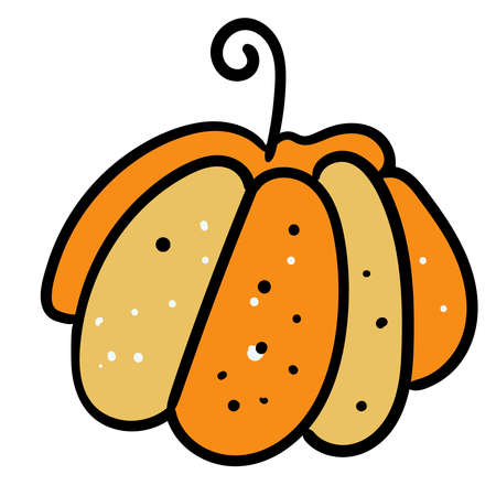 Pumpkin Symbol Halloween or Thanksgiving. Vector Cartoon Clip Artのイラスト素材