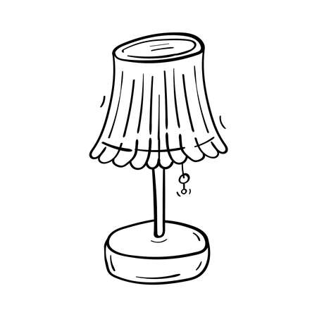 Lamp with lampshade vector illustration for coloringのイラスト素材