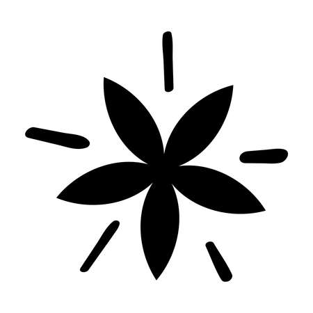 Star in shape flower doodle vector illustration. hand drawn styleのイラスト素材