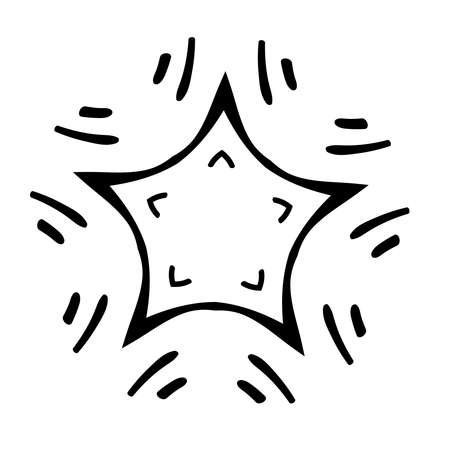 Doodle Star Shape Pattern in hand drawn isolated illustrationのイラスト素材