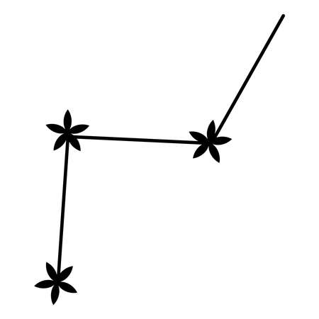 Constellation doodle vector illustration. hand drawn styleのイラスト素材