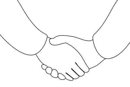 handshake. business agreements vector concept. hand drawn illustrationのイラスト素材