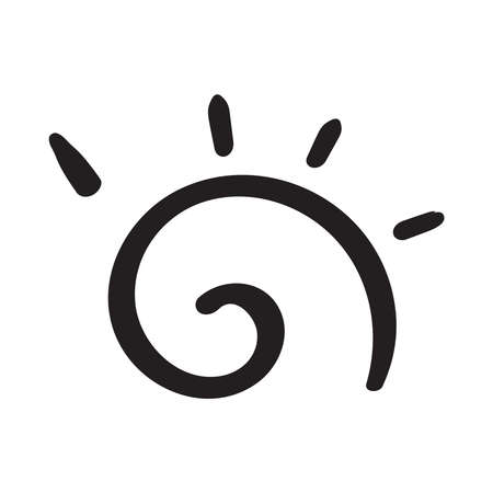 Curl hand drawn naive artのイラスト素材