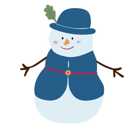 Christmas snowman in cartoon styleのイラスト素材