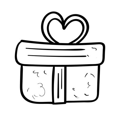 Gift Box with Bow Vector Illustrationのイラスト素材