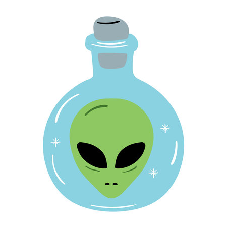 Cosmic Alien Bottle Vector Illustratorのイラスト素材