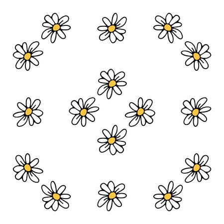 Pattern with daisies, vector illustrationのイラスト素材