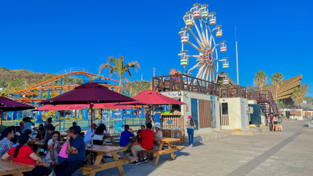 Port of Liberty, El Salvador. Photo of the Sunset Park amusement park, part of the surf city routeのeditorial素材