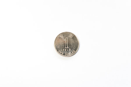 One Hong Kong dollar coin isolated on white background. concept of business and finance.