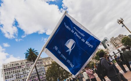 BUENOS AIRES, ARGENTINA - MARCH 17, 2017: Flag Mothers of the Plaza de Mayoのeditorial素材