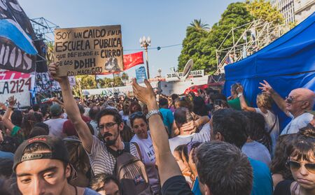 Buenos Aires, Argentina - March 24, 2017: People at Memory day for dictatorshipのeditorial素材