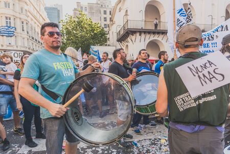 Buenos Aires, Argentina - March 24, 2017: People at Memory day for dictatorship