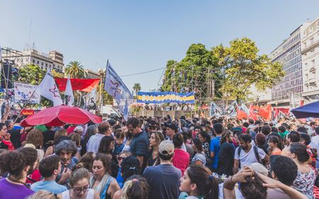 Buenos Aires, Argentina - March 24, 2017: People at Memory day for dictatorshipのeditorial素材
