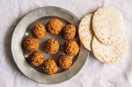 Selection of traditional Arab and Jewish healthy food, vegan and vegetarian