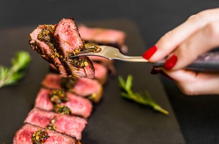 New york strip porterhouse steak beef meatの写真素材