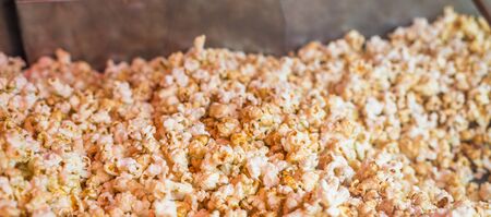 Close up of popcorn at a street food marketの写真素材