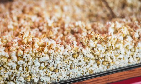 Close up of popcorn at a street food marketの写真素材