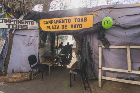 Buenos Aires, Argentina - July 1, 2017: Veterans of the Falklands War protestingのeditorial素材