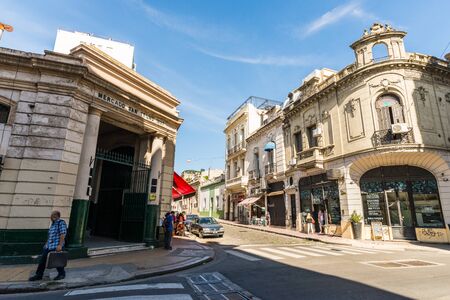 Buenos Aires, Argentina - January 20, 2018: San Telmo market on a sunny day.のeditorial素材
