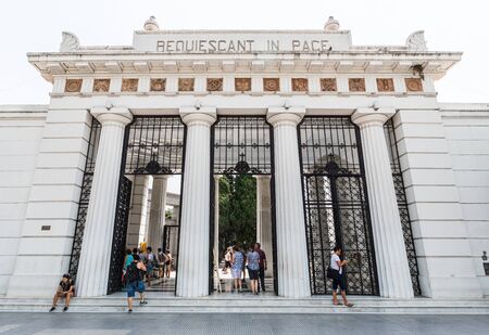 Buenos Aires, Argentina - February 2, 2018: Entrance to La Recoleta Cemetery.のeditorial素材