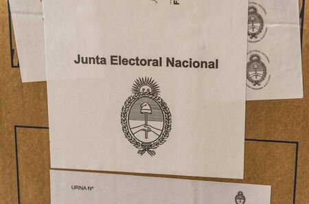 Buenos Aires, Argentina - October 27, 2019: Ballot box at presidential electionのeditorial素材